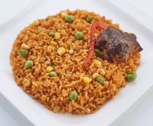 Jollof Rice + 1 pc of Beef + Ribena
